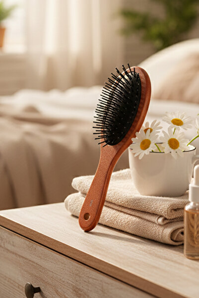 produck فرشاة شعر خشبية احترافية فعالة للتدليك 9580 - فرشاة فك تشابك الشعر