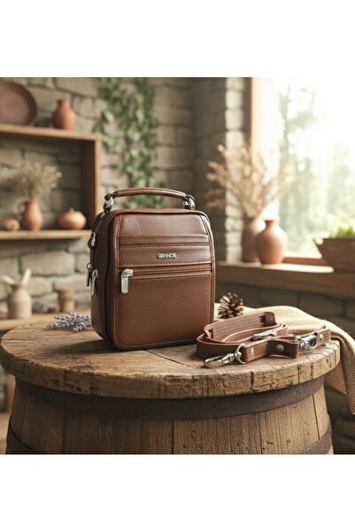 PASSTELL Men's Hand and Shoulder Bag 100% Genuine Leather with Cover and Long...