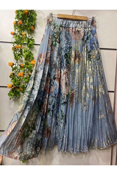 edu collection Fusta clopot din șifon cu model, cu căptușeală