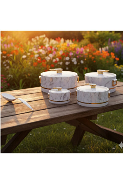 Generic Stylish marble design food container – 4-piece set