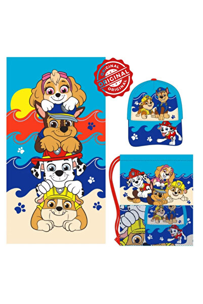 PAW PATROL Set de accesorii pentru copii: prosop, geantă și căciulă