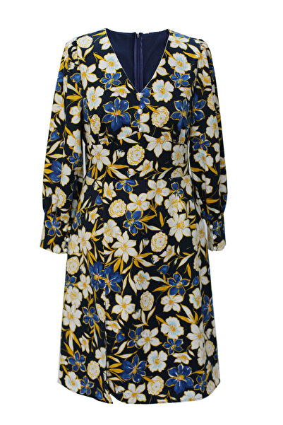 ambar studio Rochie midi din mătase cu imprimeu floral Posie