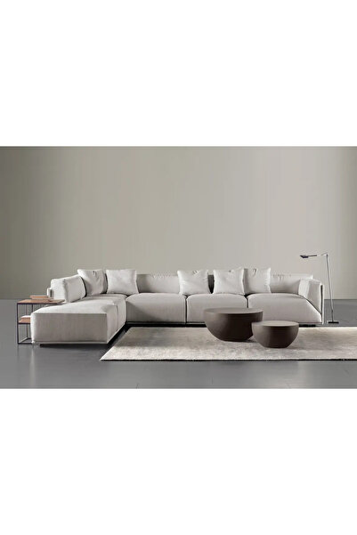 homejoyz | L-Shape Velvet Sofa - Beige - 400x230x80x80 cm