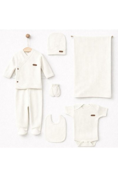 BYS BABY FASHION Seasonal 7-Piece Cotton Newborn Baby Girl/Boy Hospital Discharge Set (with Blanket)