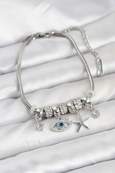 Skygo Brass Silver Color Eye Model Charm Women's Bracelet - Tj-Bb8216