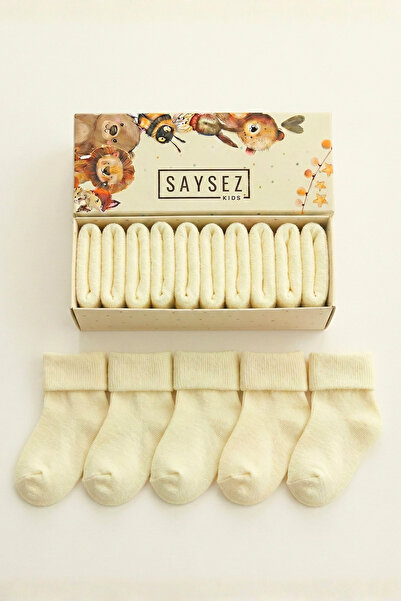 SAYSEZ جوارب للأطفال حديثي الولادة من القطن العضوي للجنسين مكونة من 5 قطع