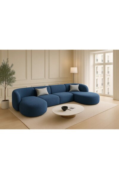 homejoyz | Cozy Cloud Bouclé Sofa 350×170×170 cm - Blue