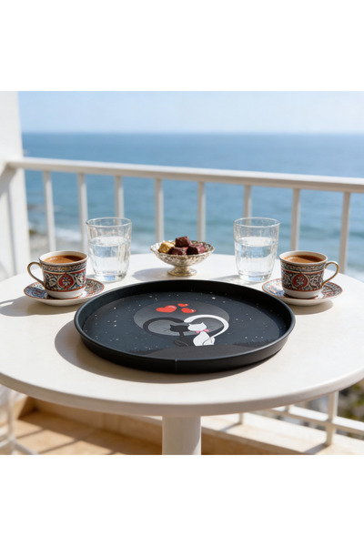 SweetHomes`s Dekoratif Yuvarlak Metal Tepsi – Vintage & Pastel Tasarımlı