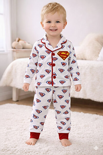 EYMİRGİYİM Süzeneli Collared Pajama Set for Boys, Baby, 1 Year Old, 2 Years O...