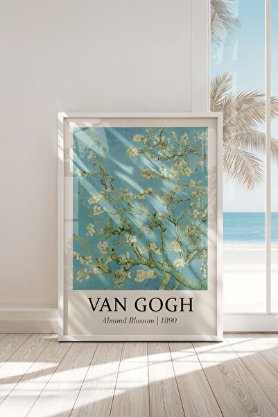 Buka Shops Beyaz Çerçeveli Van Gogh "Badem Çiçekleri" Tablo