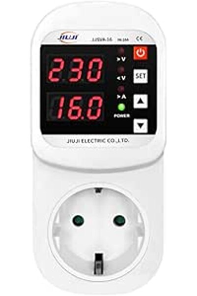 EACAM مقبس حماية تلقائي من الجهد والتيار مع شاشة LED متعددة الوظائف