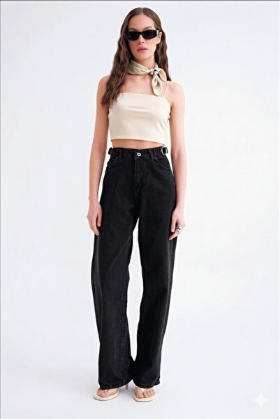 Pelin Jeans Baggy Jeans (with Side Buckles, Loose Fit)