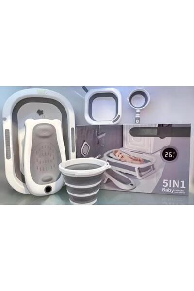 genernic SHEEONE 5-Piece Foldable Non-Slip Baby Bathtub