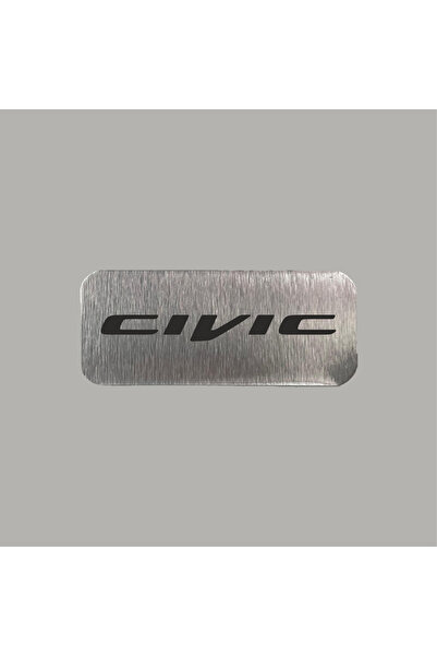 CRF Honda Civic Logolu Yazılı Metal Etiket 3x7 cm Arkası Yapışkanlı