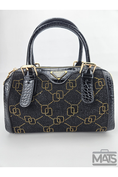 DSN Rugan Kroko Taş işlemeli El Ve Omuz Çantası