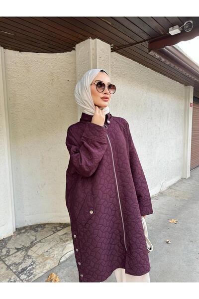 Mikxim Fermuarlı Kapitone Uzun Mont – Günlük Kullanım, Hafif ve Sıcak Tutan K...