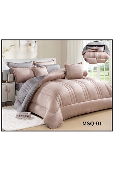 silk Winter bedspread, single and a half size, embossed, plain velvet faux fu...