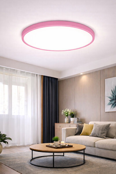 luxshome Pembe Kasa Büyük Boy Yüksek Işık Led Aydınınlatma Avize Salon Oturma...