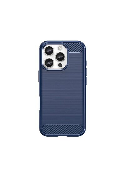 OEM iPhone 16 Pro Max Blue Carbon TPU Case - Shockproof