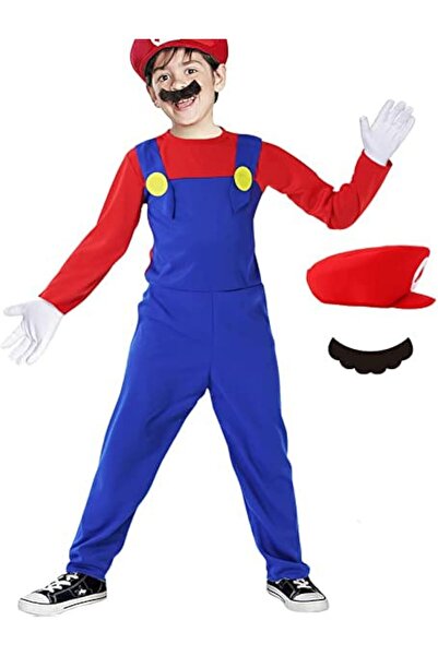 Nnewvante Mario Costume for Kids with Accessories from Super Brothers Movie