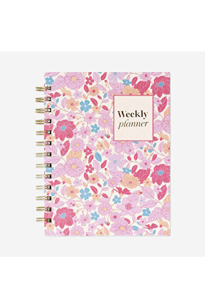 Flying Tiger Copenhagen Pembe Çiçekli Haftalık Planlayıcı B6