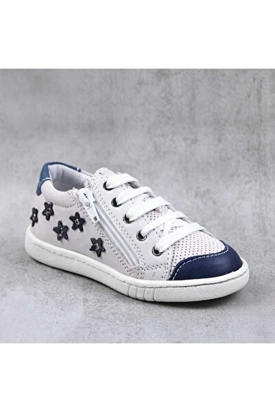 tino Children's sports shoes made of natural leather with side zipper 1864-WH...