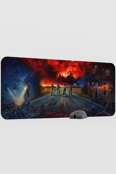 mousepad bastir Stranger Things V3 90X40 XXL Gaming Rubber Non-Slip Base Mous...