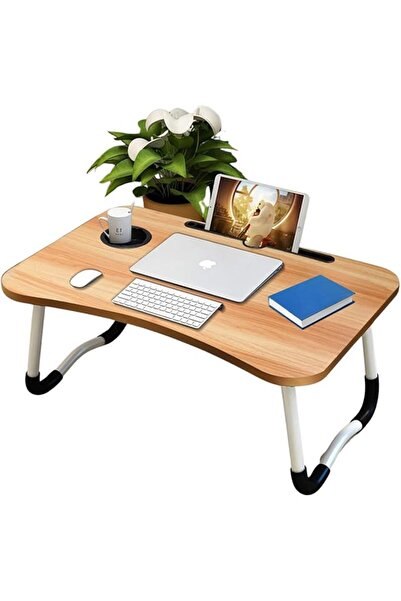 The Bros طاولة سرير خشبية للكمبيوتر المحمول - قابلة للطي وخفيفة الوزن، مناسبة...