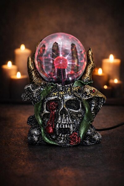 hediyeconcepti Gotik Kafatası Tasarımlı Plazma Küre Lamba – Dekoratif Işıklı ...