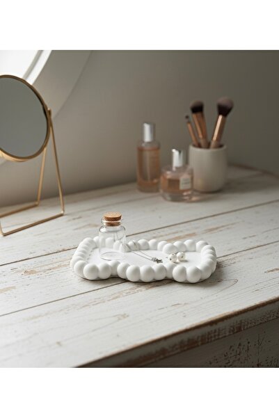 Silver Set of 3 Decorative Stone Powder Presentation Plates and Objects - Bub...