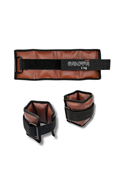 gampfa Leather Hand Ankle Weight 2 X 1 kg Brown