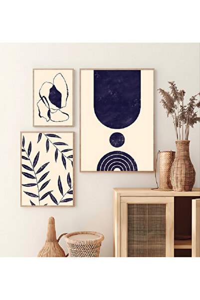 VOBA STORE VOBA 3 parça çerçeve görünümlü soyut mdf tablo seti -çoklu56