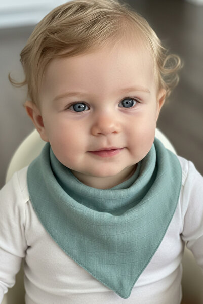 Ponchik 7-Piece Double Layer Checkered Muslin Baby Drool Bib Scarf 100% Cotto...