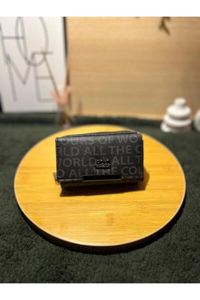 MODANTA محفظة نسائية صغيرة بسحاب مع حامل بطاقات أسود وقسم للنقود