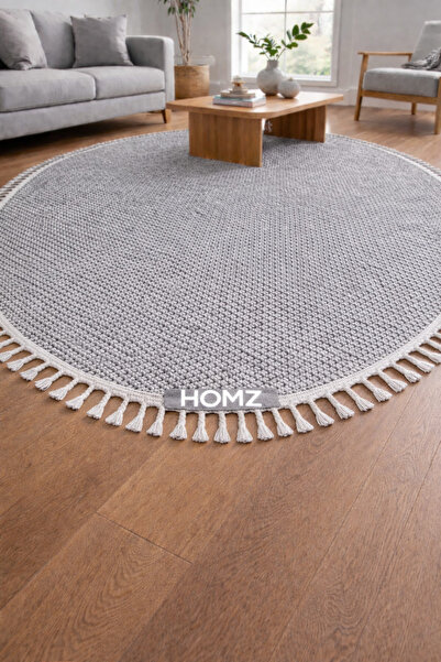 Homz S256 - GRİ YUVARLAK Buklem Koleksiyonu Bukle Halı – Salon Halısı, Mutfak...