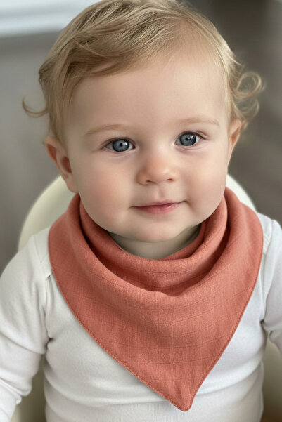 Ponchik 7-Piece Double Layer Checkered Muslin Baby Drool Bib Scarf Two-Tiered...