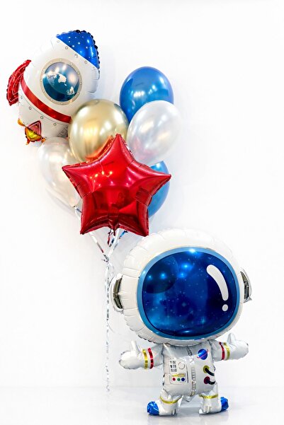 Parti Partiden Doğum Günü Balonu Uzay Konsepti Folyo Balonlar