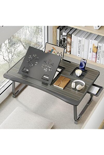The Bros ALMEKAQUZ Foldable Laptop Desk, Multi-Function Lap Bed Tray Table wi...