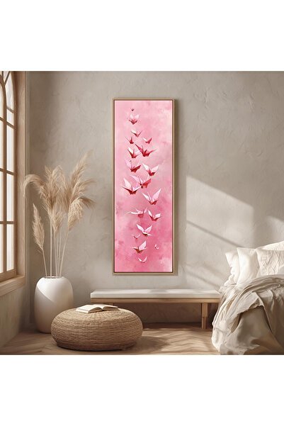 woodhomeworks Tek Parça Gerçek Ahşap dikey Panorama Çerçeveli Tablo origami