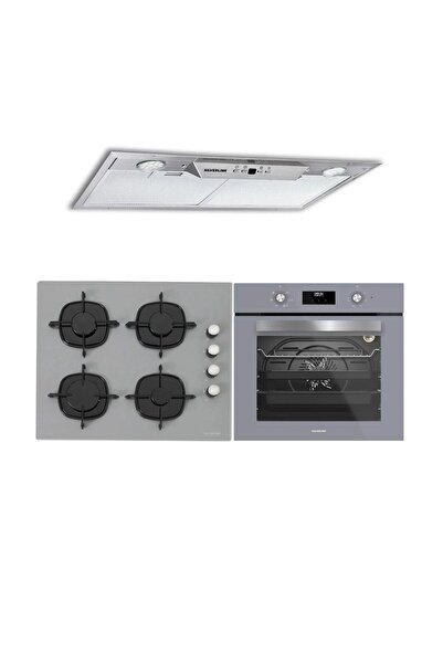 Silverline Gömme Aspiratör Ankastre Set (1170 Astec - CS5700E6S01 - BO6502S02)