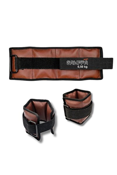 gampfa Leather Hand Foot Ankle Weight 2 X 0.50 kg Brown