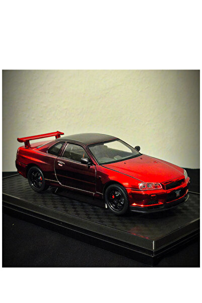 shop Nissan Skyline GT-R R34 Shinny Colors Koyu Kırmızı 1/24 Model Araba