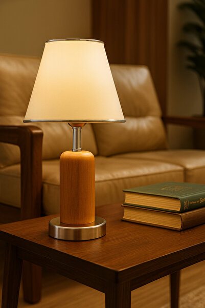 EvLight Solid Chrome Wood Lampshade