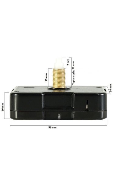 EXİZ TİCARET Askılı 22 mm Akar Sessiz Duvar Saati Mekanizması -Metal akrep-yelkovan-saniye-Yeni Model 65