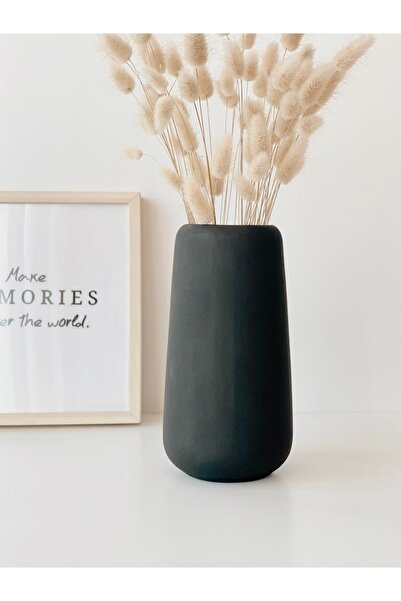 Hestia Home Vază cilindrică din ceramică neagră