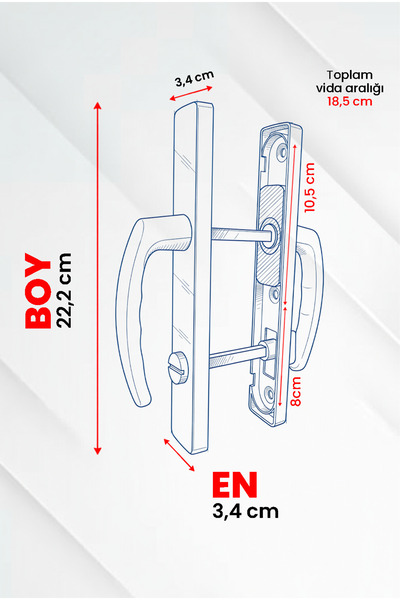 ÖZFIRAT PVC YAPI Plastic Bathroom, Toilet, Wc Door Handle, Pvc Pimapen, White, (40 Sets / 1 Box)