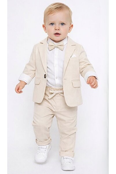 Tarz Çocuk Erkek Bebek Klasik Şık Takım Elbise – Papyonlu (3-24 Ay)