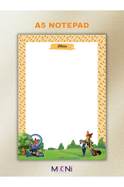 MoonBoo Design Çizgi Karakter Zootopia Temalı Notepad