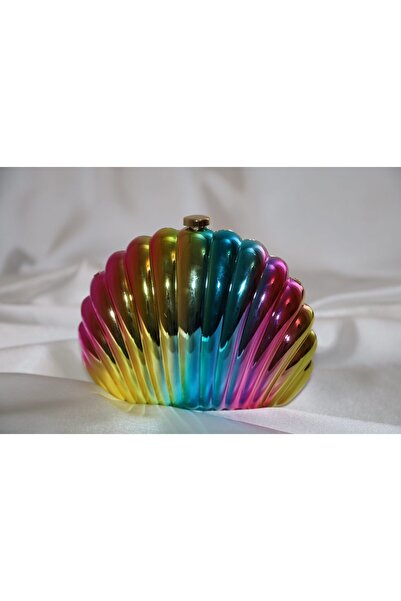 Cactus Accesories Midye Gökkuşağı Abiye Çanta