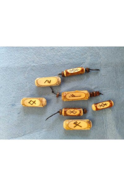 Yonga Sanat Atölyesi Viking Talisman Pendant, Wooden Talisman Necklace, Prote...